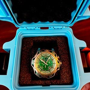 Invicta Watch Green Face with Black adjustable strap